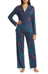 Nordstrom Moonlight Eco Knit Pajamas In Navy Winterberries