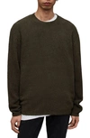 Allsaints Eamont Organic Cotton Blend Crewneck Sweater In Amazon Green