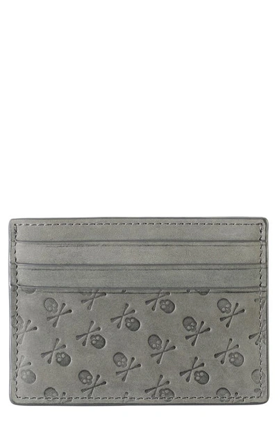 Johnston & Murphy Kingston Leather Card Case In Gray Oiled