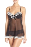 Black Bow 'ruffles Galore' Underwire Chemise & Hipster Briefs