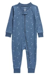 Nordstrom Babies' Zip-up Pajama Romper In Navy Denim Sweet Stars