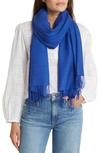 Nordstrom Tissue Weight Wool & Cashmere Scarf In Blue Mazarine