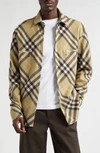 BURBERRY RELAXED FIT CHECK WOOL BLEND OVERSHIRT