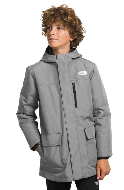 The North Face Kids' North Triclimate® 2-in-1 600 Fill Power Down Waterproof Hooded Jacket In Tnf Medium Grey Heat