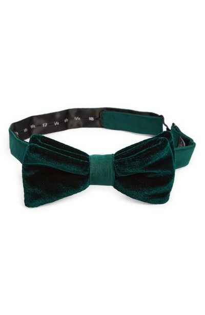 Nordstrom Pre-tied Velvet Silk Bow In Hunter