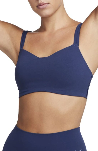 Nike Women's Zenvy Strappy Light-support Padded Sports Bra In Blue