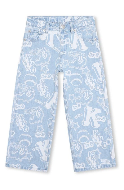 Kenzo Boys Bleach Pousse Kids Brand-pattern Regular-fit Denim Jeans 6-10 Years