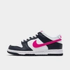 Nike Girls' Big Kids' Dunk Low Casual Shoes In Dark Obsidian/fierce Pink/white