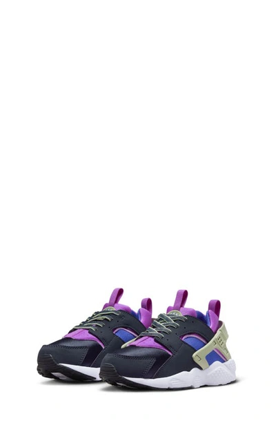 Nike Kids' Huarache Run 2.0 Sneaker In Obsidian/ Honeydew/ Marine