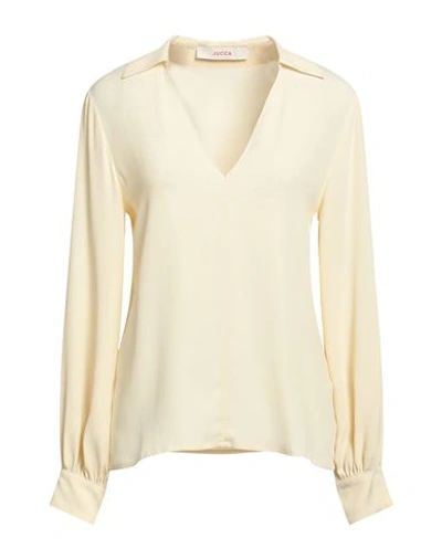 Jucca Woman Top Pastel Yellow Size 8 Acetate, Silk