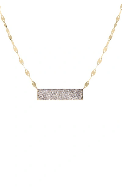 Lana 14k Yellow Gold Flawless Diamond Bar Vanity Tag Necklace