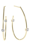 LANA LANA SOLO DIAMOND TEARDROP HOOP EARRINGS