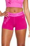 Nike Women's  Pro Mid-rise 3" Graphic Shorts In Pink