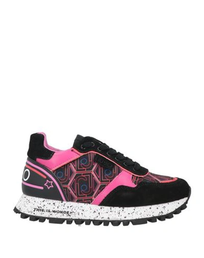 Liu •jo Woman Sneakers Fuchsia Size 6 Nylon, Cowhide, Textile Fibers In Pink