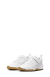 Nike Kids' Omni Multi-court Sneaker In White/ White/ Platinum/ Grey