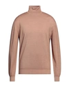 Filippo De Laurentiis Man Turtleneck Camel Size 44 Merino Wool In Beige