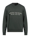 Armani Exchange Man Sweatshirt Dark Green Size Xs Cotton, Elastane