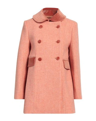 Paul & Joe Woman Coat Pink Size 8 Virgin Wool