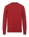 +39 Masq Man Sweater Brick Red Size 42 Wool