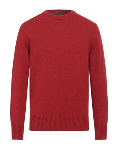 +39 Masq Man Sweater Brick Red Size 42 Wool