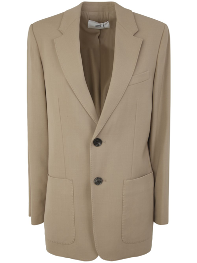 Ami Alexandre Mattiussi Two Buttons Jacket Clothing In Light_taupe