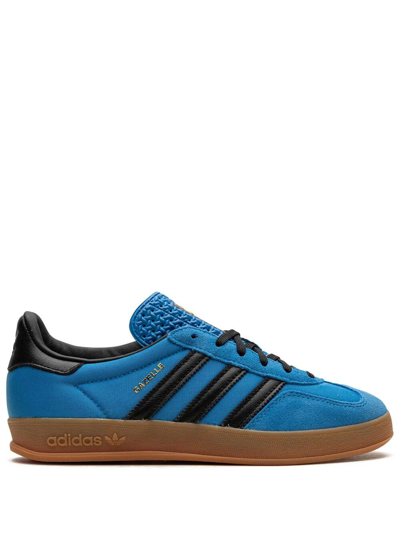 Adidas Originals Gazelle Indoor Sneaker In Bright Blue/core Black/gum 2