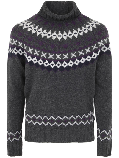 Barbour Roose Fair Isle Rollneck Sweater Clothing In Grey