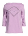 Marc Ellis Woman T-shirt Light Purple Size S Cotton In Purple