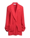 Gai Mattiolo Woman Blazer Red Size 10 Polyester, Elastane
