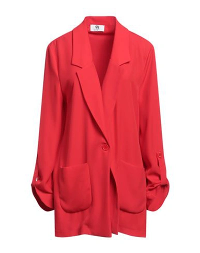 Gai Mattiolo Woman Blazer Red Size 10 Polyester, Elastane
