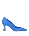 Deimille Woman Pumps Bright Blue Size 7 Soft Leather