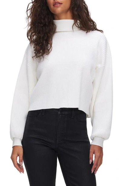 Good American Wide Rib Crop Pullover In Ivory