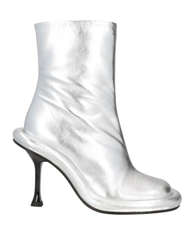 Jw Anderson Woman Ankle Boots Silver Size 11 Textile Fibers