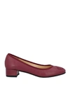 A.testoni A. Testoni Woman Pumps Burgundy Size 6 Soft Leather, Textile Fibers In Red