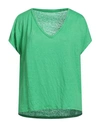 Majestic Filatures Woman T-shirt Green Size 3 Linen, Elastane