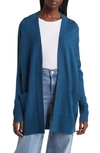Nordstrom Everyday Open Front Cardigan In Blue Ceramic