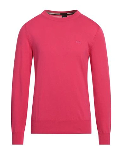 Hugo Boss Boss Man Sweater Fuchsia Size L Cotton In Pink