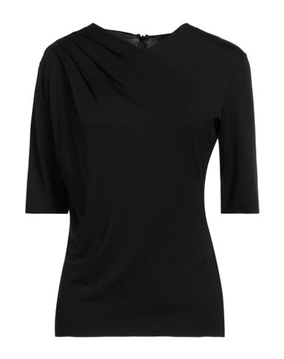 Emporio Armani Woman T-shirt Black Size 8 Viscose, Elastane