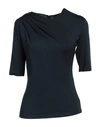 Emporio Armani Woman T-shirt Navy Blue Size 10 Viscose, Elastane