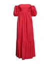 Vicolo Woman Midi Dress Red Size M Cotton