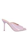 Liu •jo Woman Sandals Lilac Size 7 Soft Leather In Purple