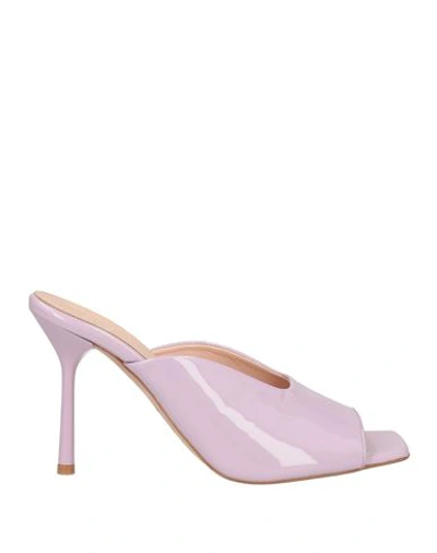Liu •jo Woman Sandals Lilac Size 7 Soft Leather In Purple