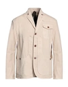 Capalbio Man Suit Jacket Cream Size 40 Cotton In White