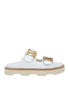 Hogan Woman Sandals White Size 6 Textile Fibers