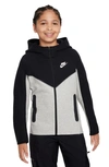 Nike Kids' Boys  Nsw Tech Fleece Full-zip Hoodie In White/black/dark Grey Heather