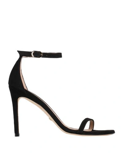 Stuart Weitzman Woman Sandals Black Size 12 Soft Leather