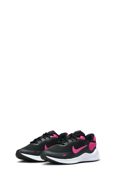 Nike Kids' Revolution 7 Sneaker In Black/ Hyper Pink/ White