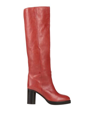Isabel Marant Woman Knee Boots Brick Red Size 6 Calfskin
