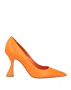 Deimille Woman Pumps Orange Size 10 Soft Leather