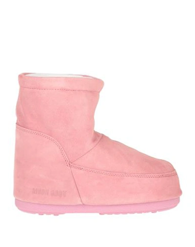 Moon Boot Mb Icon Low Nolace Suede Woman Ankle Boots Pink Size 8-9.5 Soft Leather